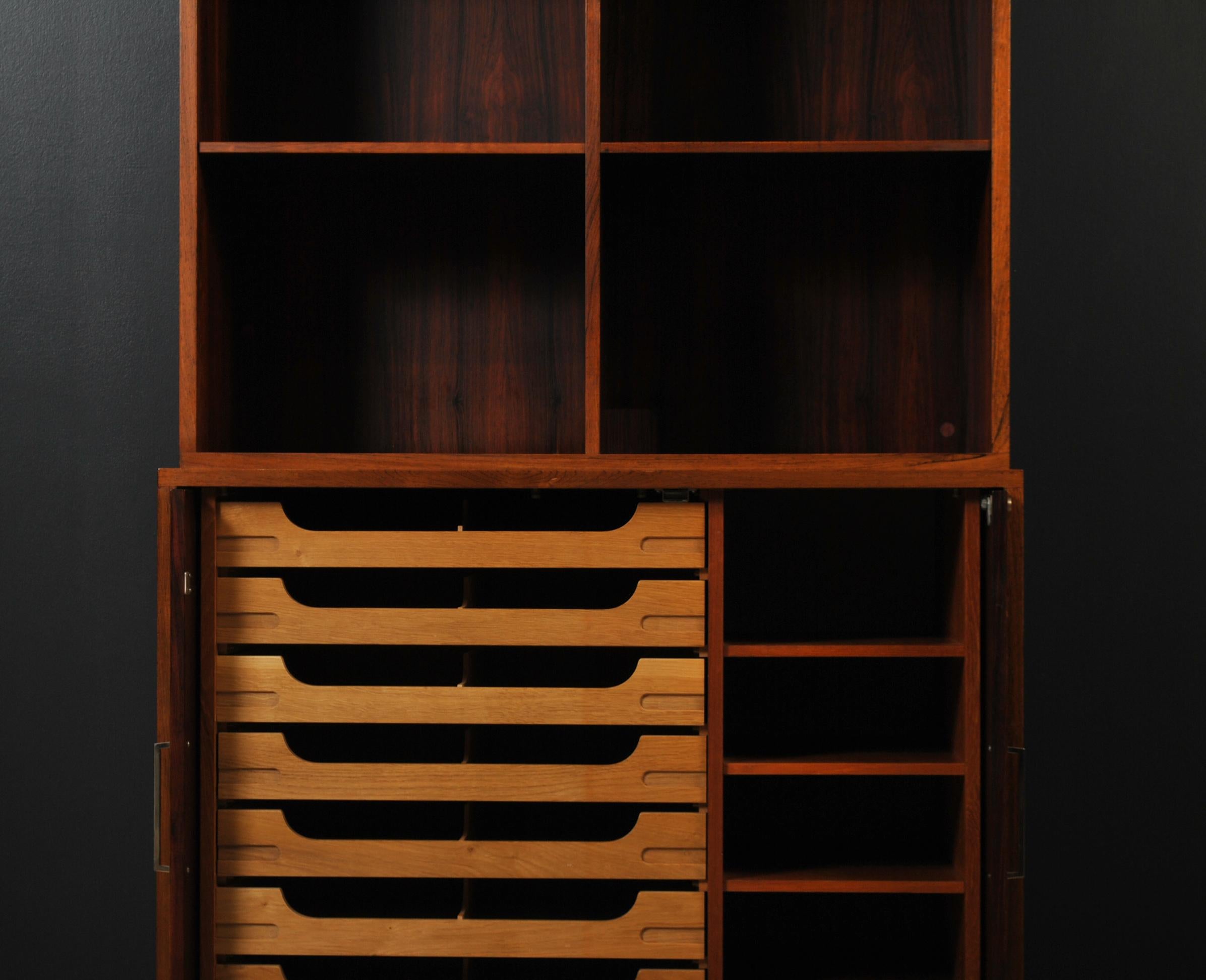Scandinavian Modern Scandinavian Bookcase Display Cabinet & Drawers