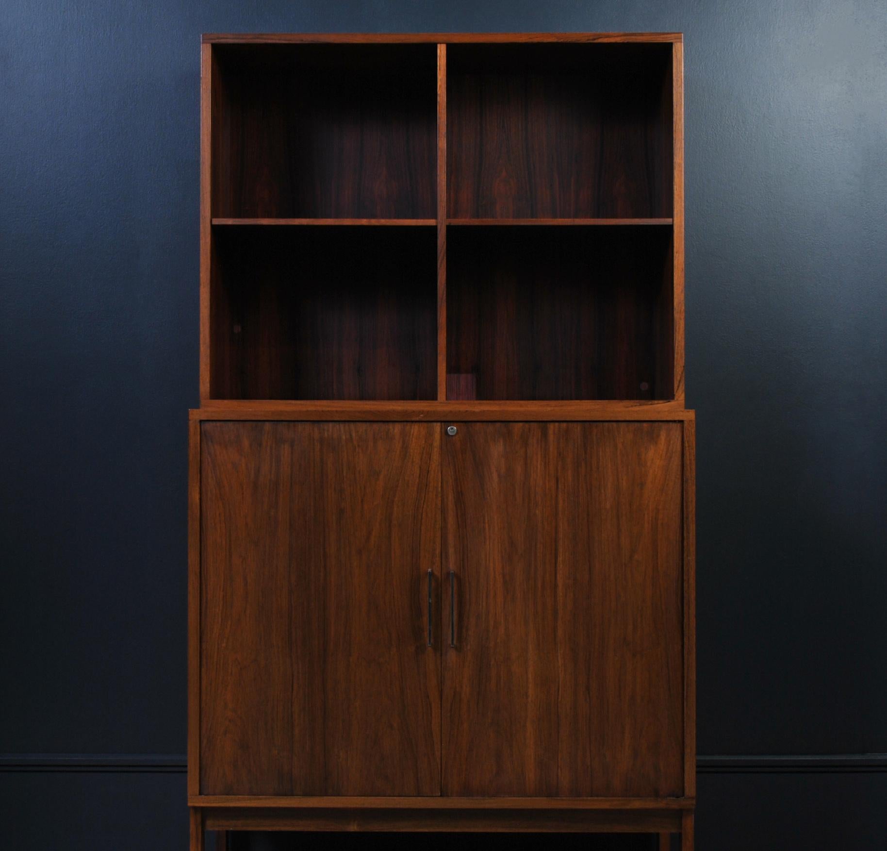 Danish Scandinavian Bookcase Display Cabinet & Drawers