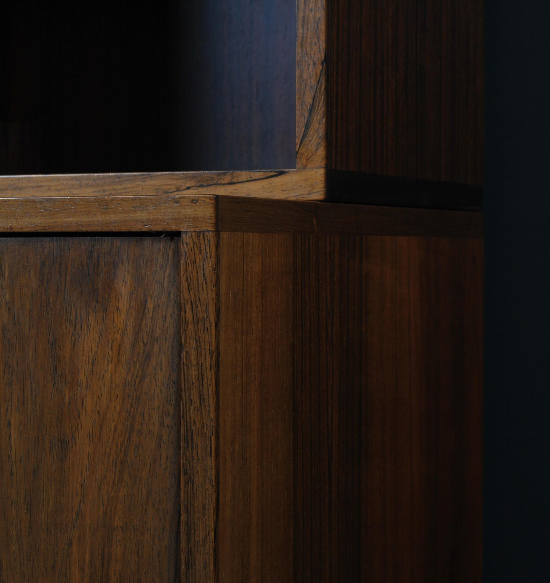 20th Century Scandinavian Bookcase Display Cabinet & Drawers