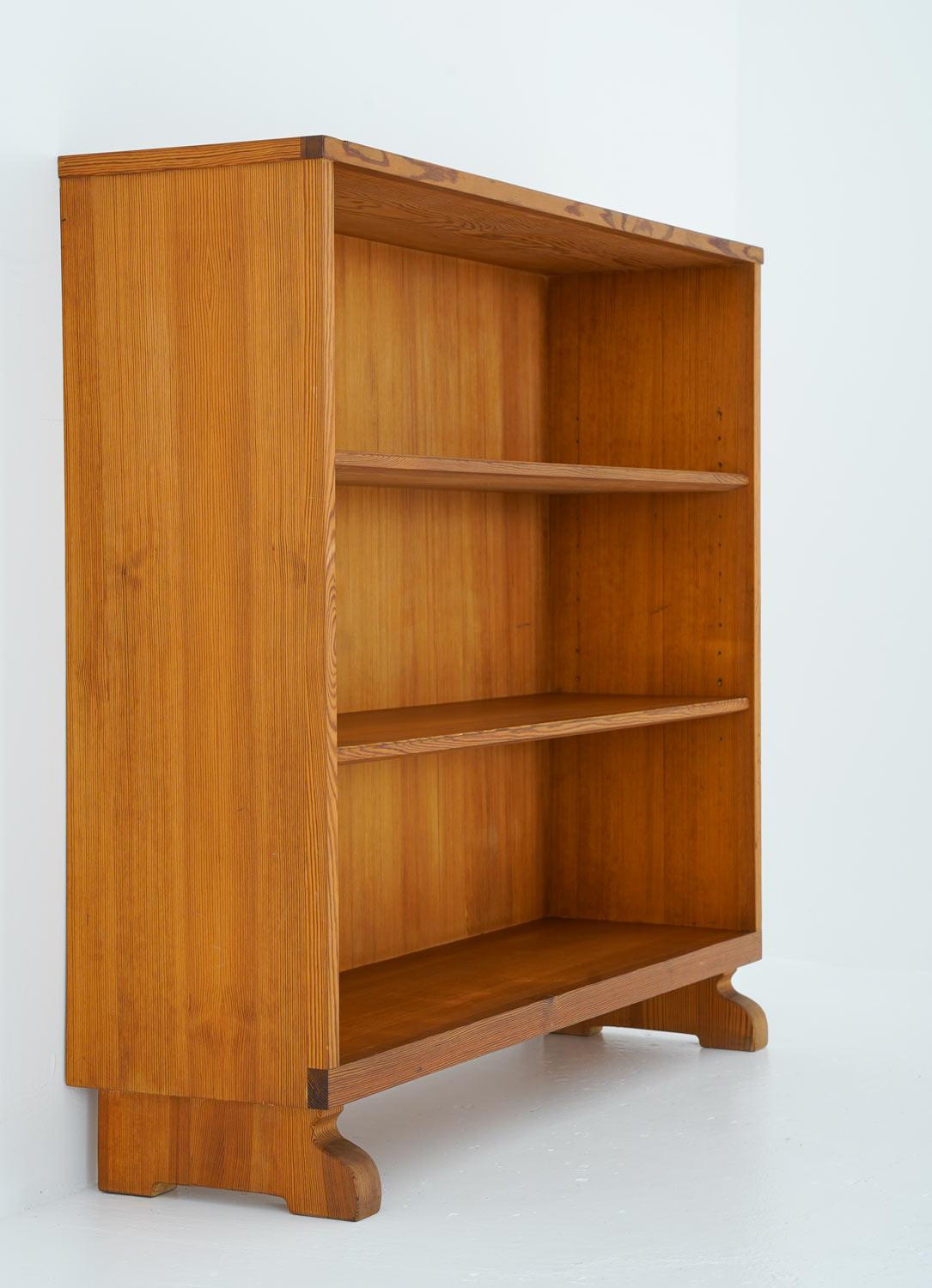Swedish Scandinavian Bookcase in Pine by Carl Malmsten For Sale