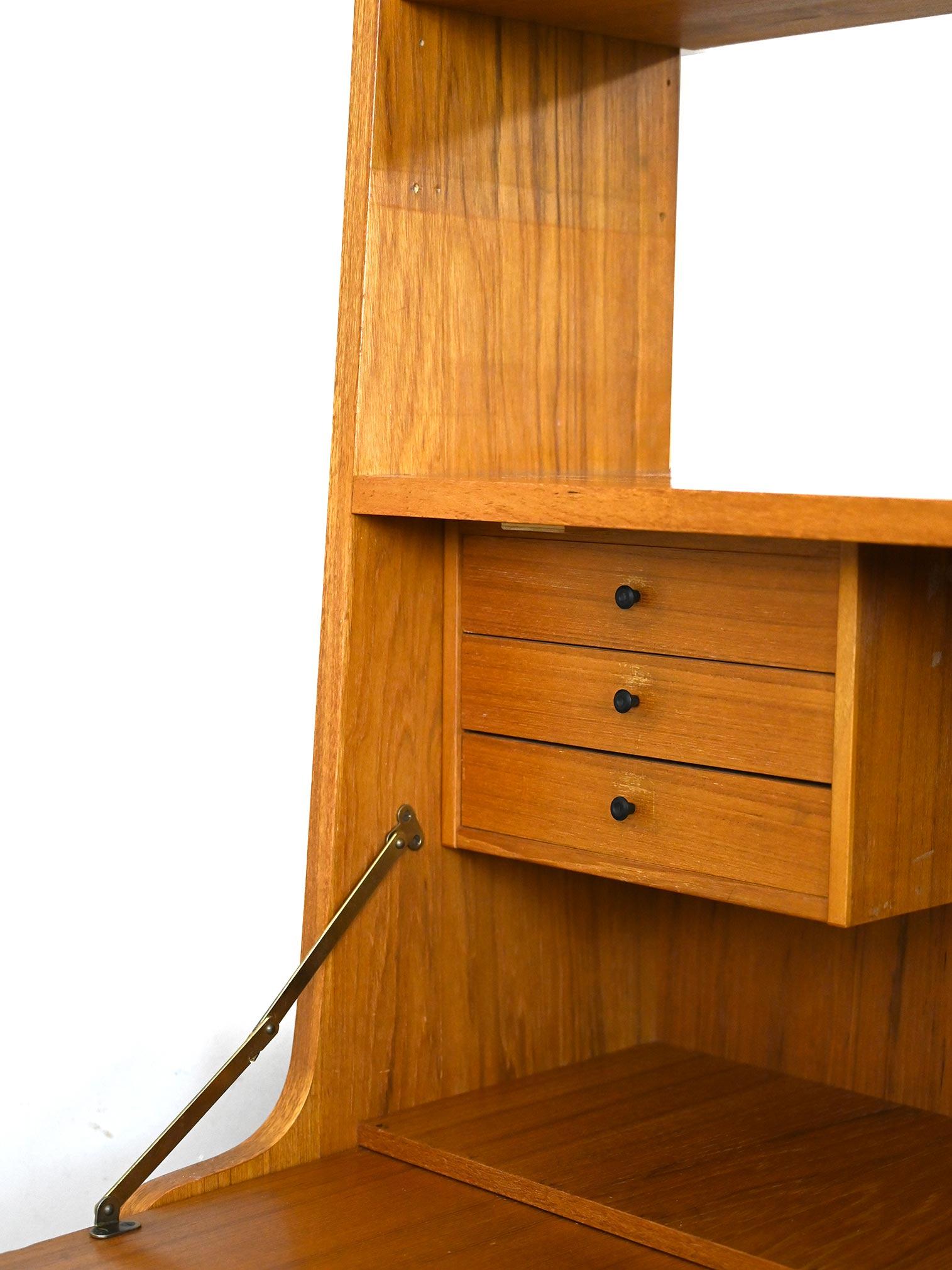 Scandinavian Bookcase with Drop-Down Desk 5