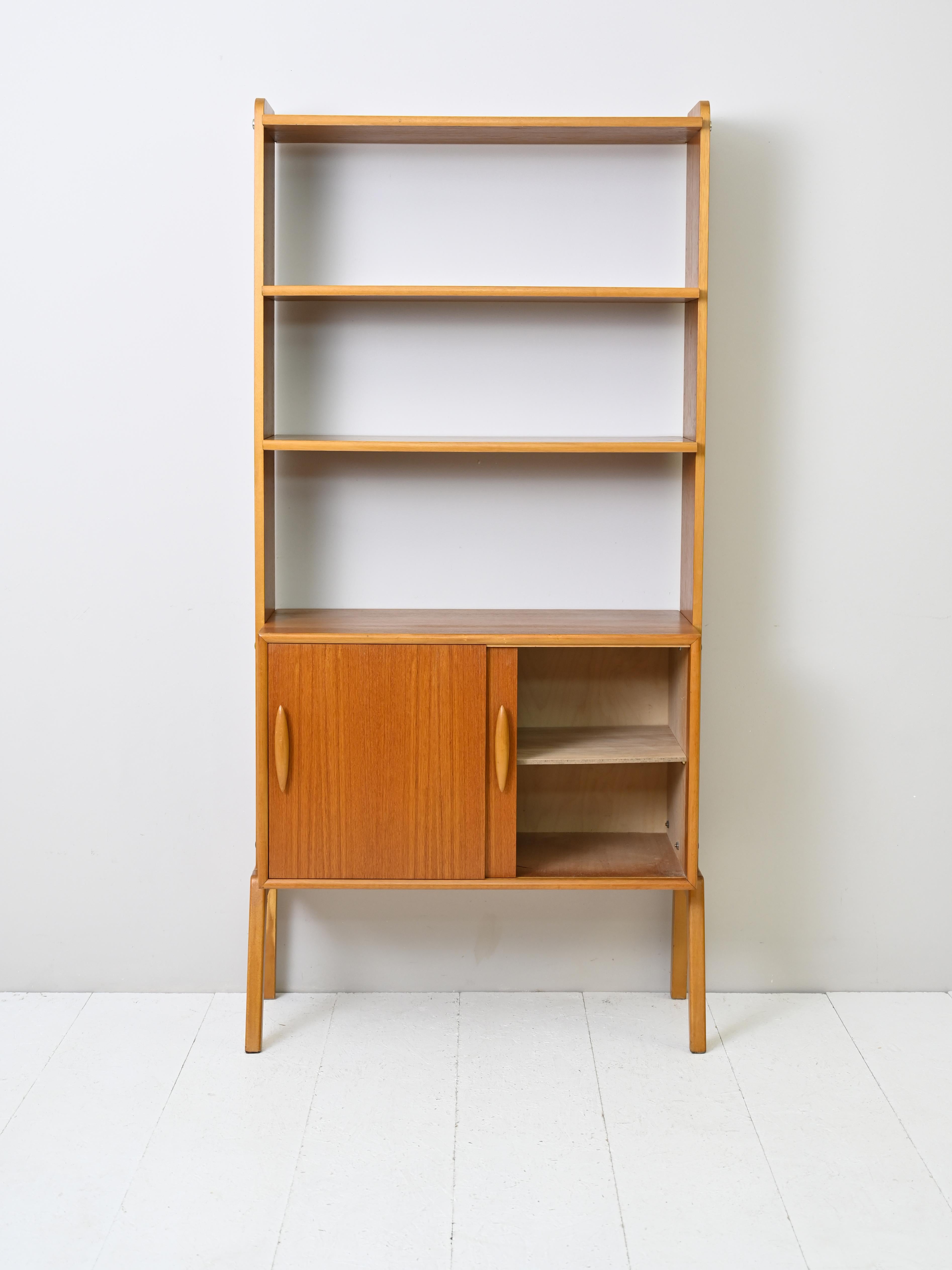 Scandinavian Modern Scandinavian Bookcase with Small Teak Sideboard