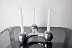 Skandinavische Boomerang-Kerzenhalter aus Aluminium, Dänemark, 1970