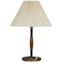 Vintage Scandinavian Brass and Teak Desk Lamp