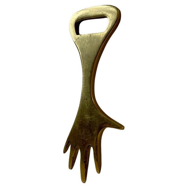 Scandinavian Brass Bottle Cap Opener in the Style of Carl Auböck, 1950s