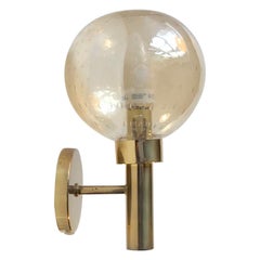 Scandinavian Brass & Bubble Art Glass Wall Sconce by Vitrika, 1970s