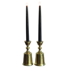 Scandinavian Brass Candlesticks, Denmark, 1950s