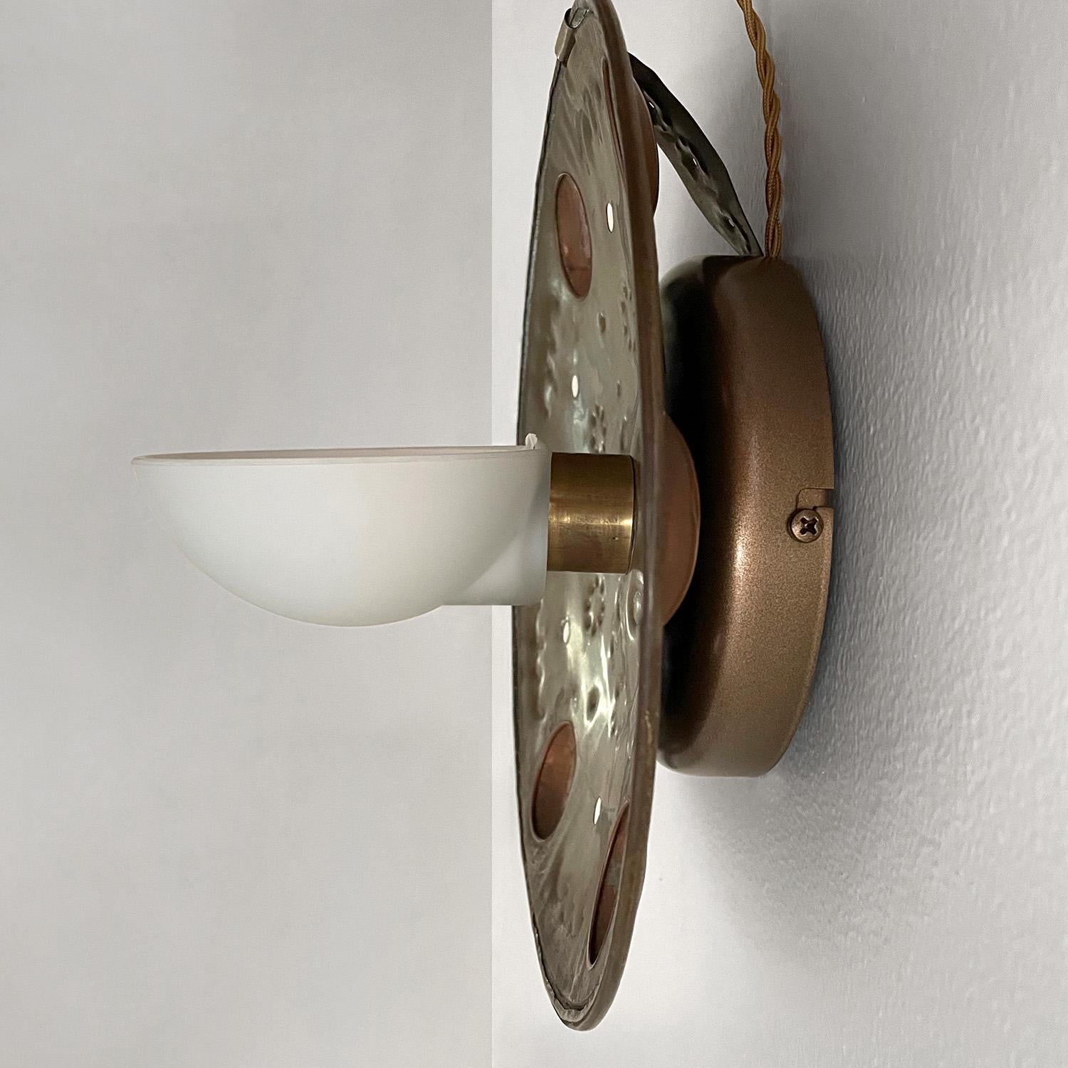 20th Century Scandinavian Brass & Copper Wall Sconce For Sale
