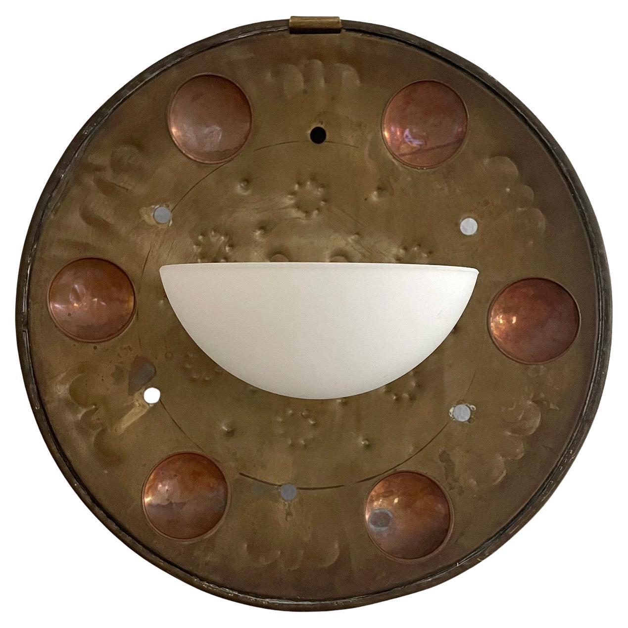 Scandinavian Brass & Copper Wall Sconce For Sale