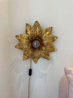 Scandinavian Brass Flower Wall Lamps
