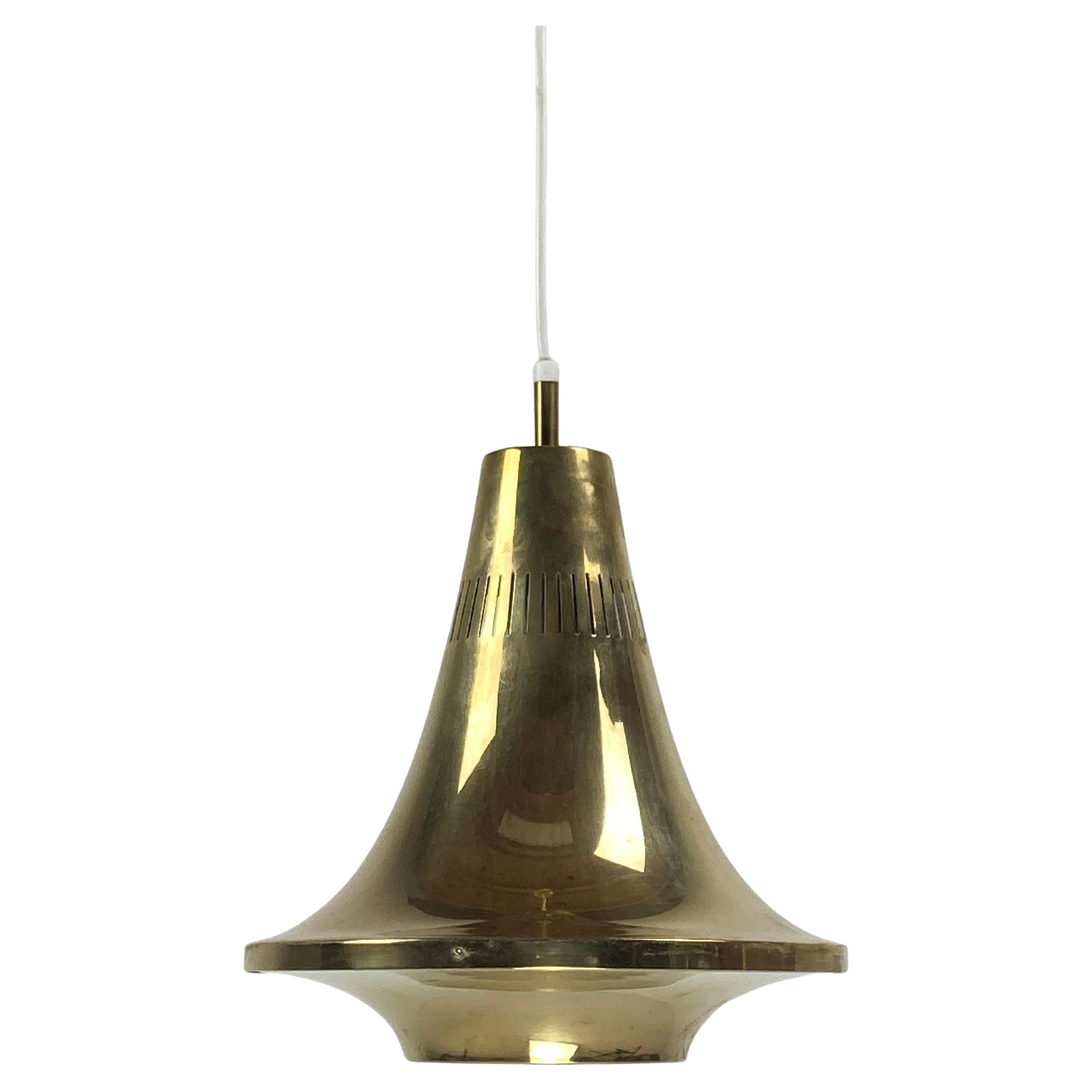 Lampada a sospensione scandinava in ottone di Hans-Agne Jakobsson, Svezia anni '60