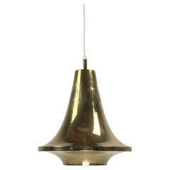 Scandinavian brass hanging pendant lamp by Hans Agne Jakobsson, Sweden 1960s
