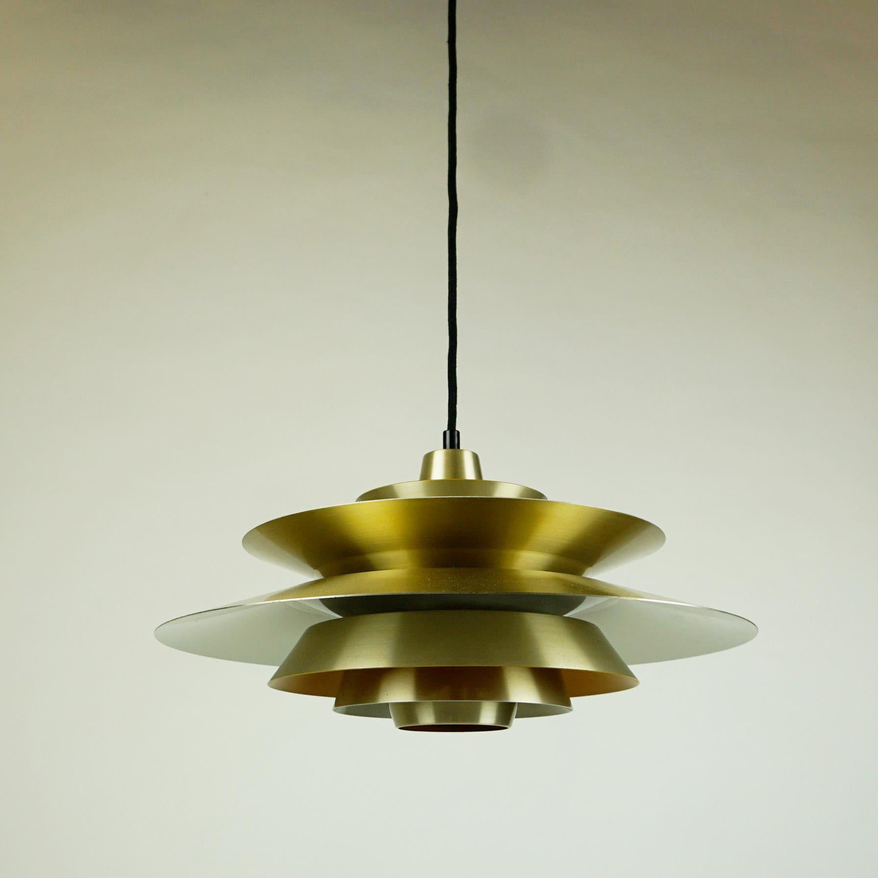 Scandinavian Brass Pendant Attributed to Jo Hammerborg for Fog and Morup Denmark In Good Condition In Vienna, AT