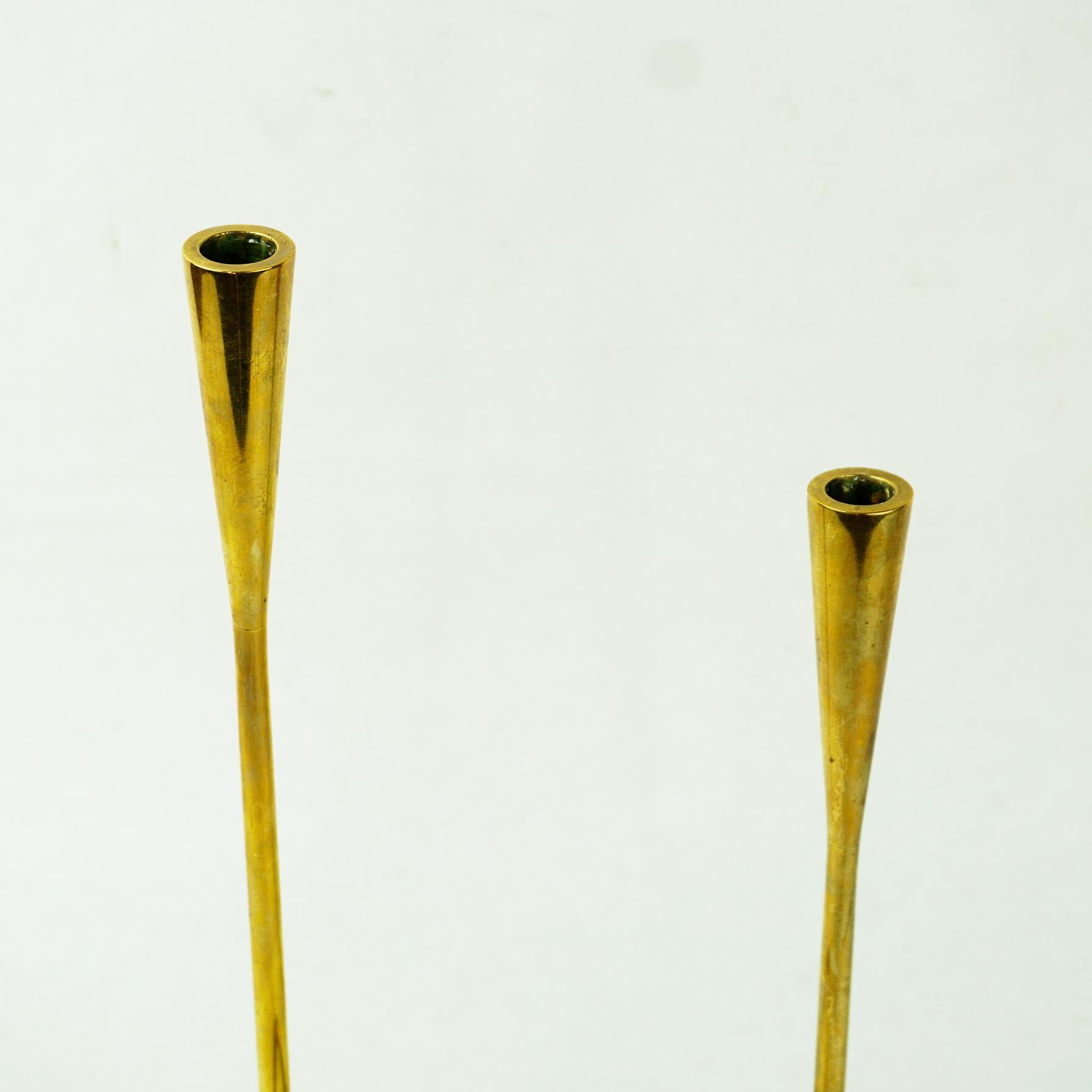 Mid-20th Century Scandinavian Brass Serpentine Candlestick for Illums Bolighus Denmark