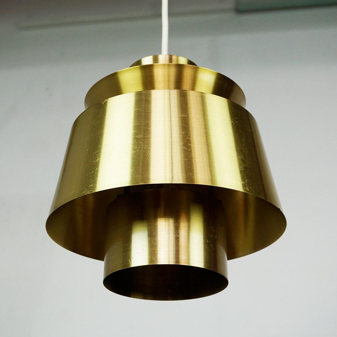 Scandinavian Brass Tivoli Pendant Lamp by Jorn Utzon for Nordisk Solar Sweden In Good Condition In Vienna, AT