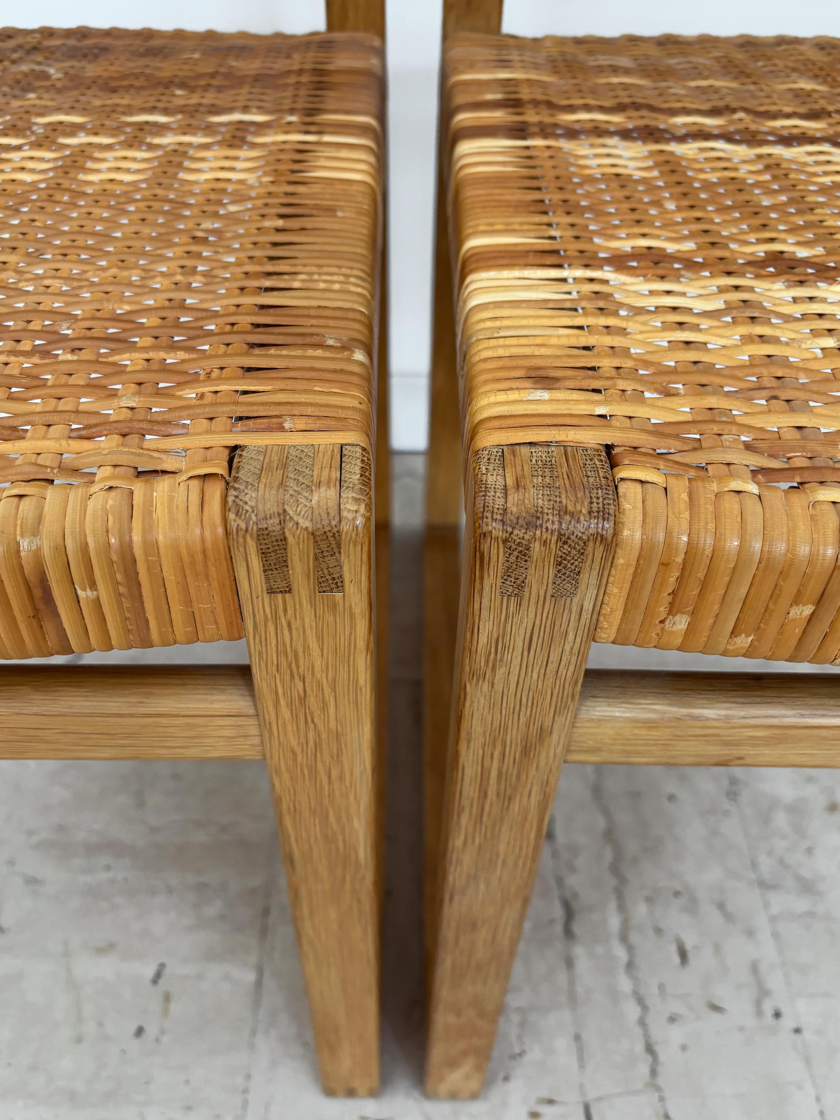 Sedie da pranzo scandinave in rattan e quercia Børge Mogensen Modello BM61, Danimarca anni '60 in vendita 9