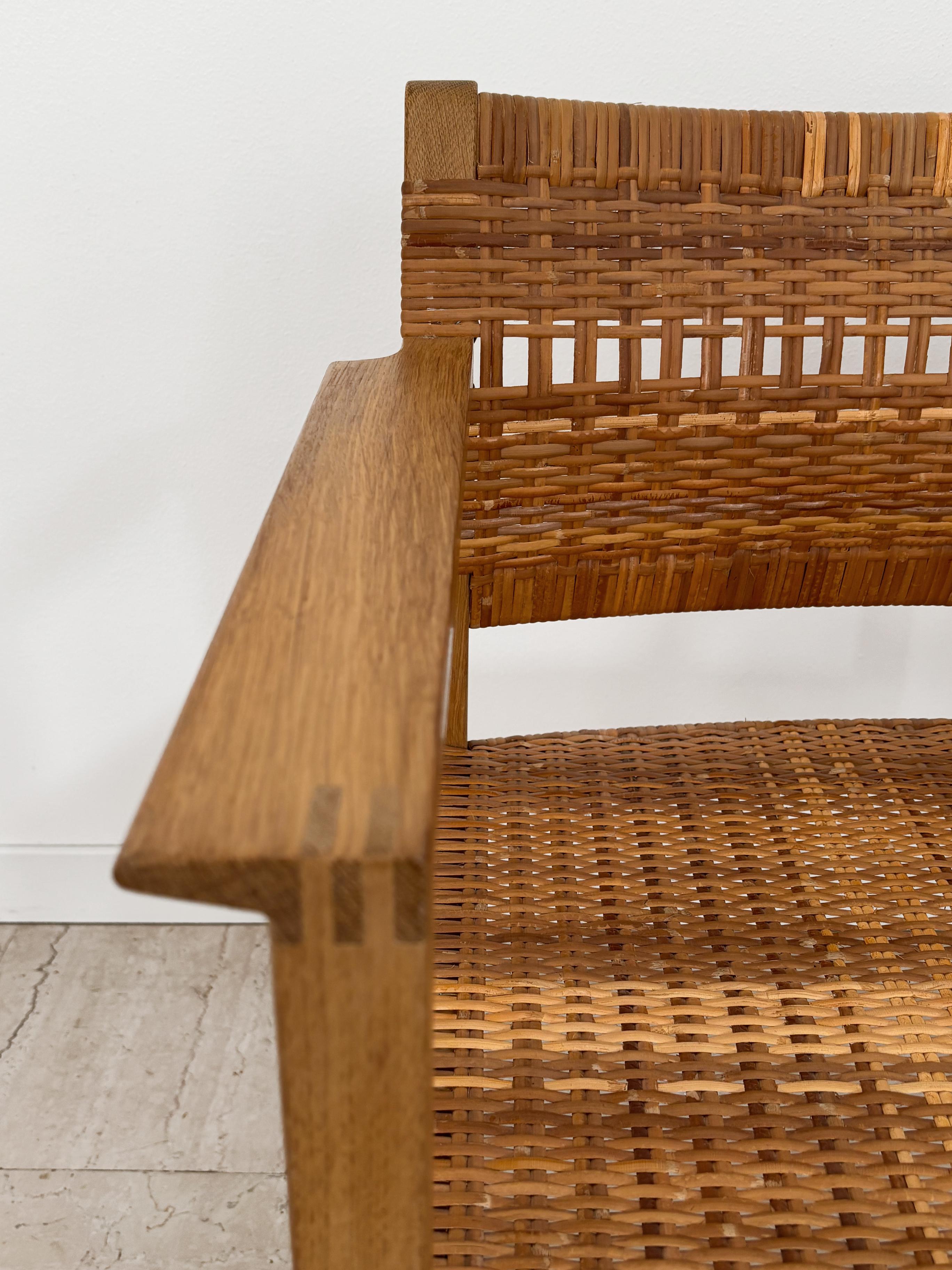 Sedie da pranzo scandinave in rattan e quercia Børge Mogensen Modello BM61, Danimarca anni '60 in vendita 1