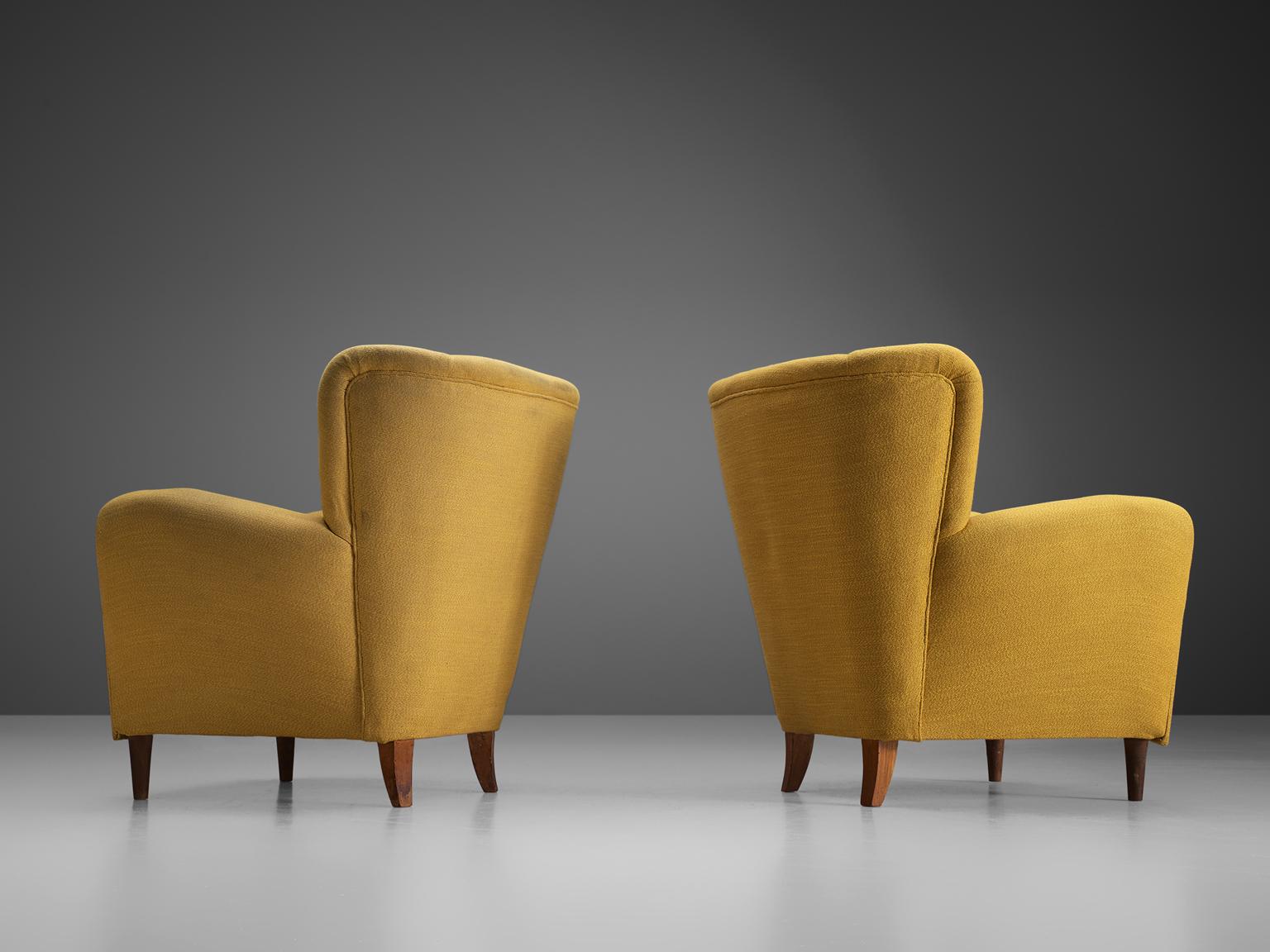 Scandinavian Bright Yellow Lounge Chairs, 1950s In Good Condition In Waalwijk, NL