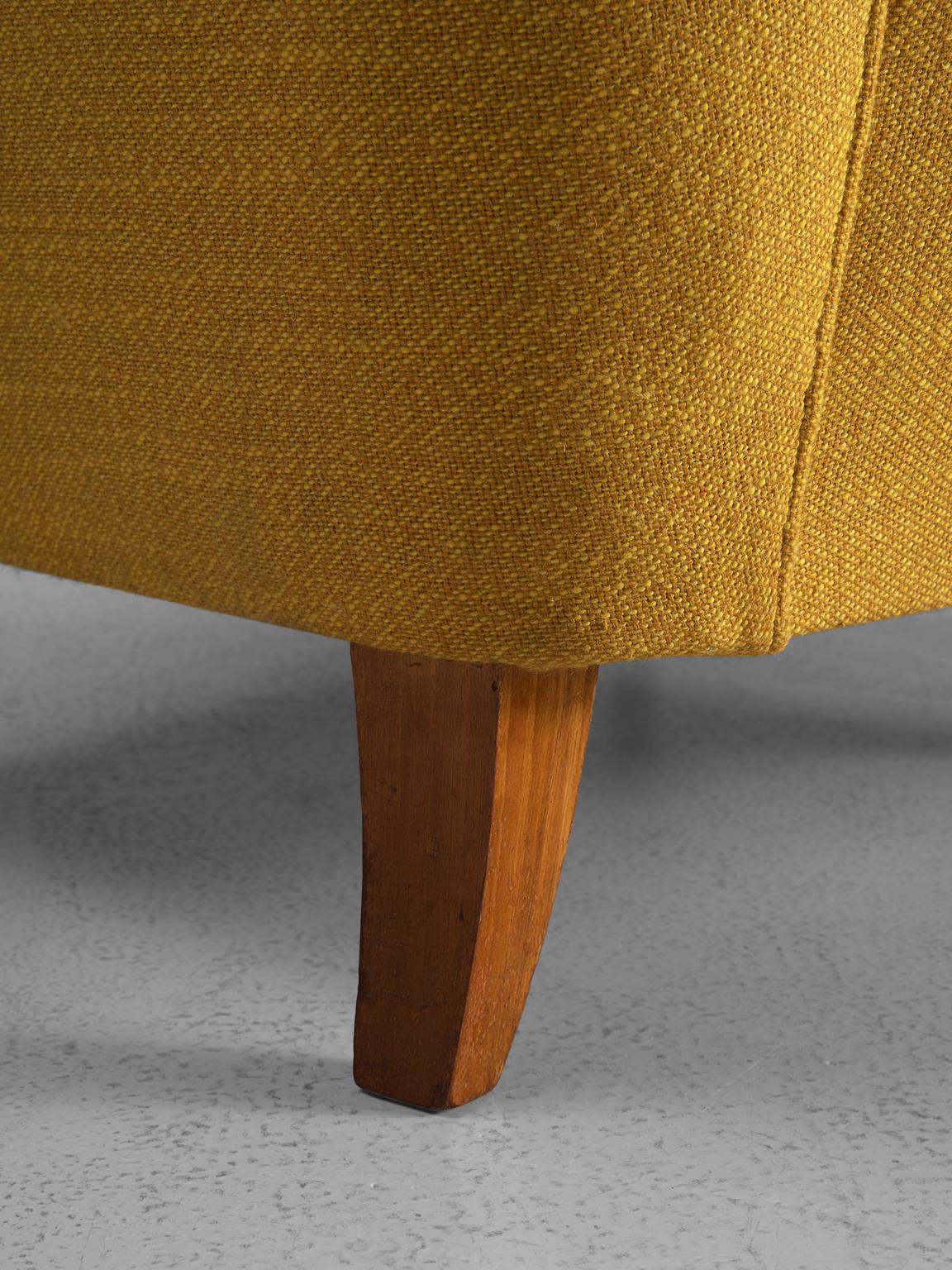 Fabric Scandinavian Bright Yellow Lounge Chairs, 1950s