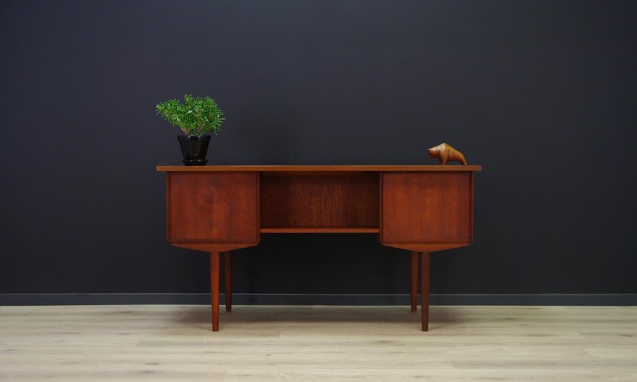 Scandinavian Bronze Design Writing Desk Teak Vintage, 1960s For Sale 5
