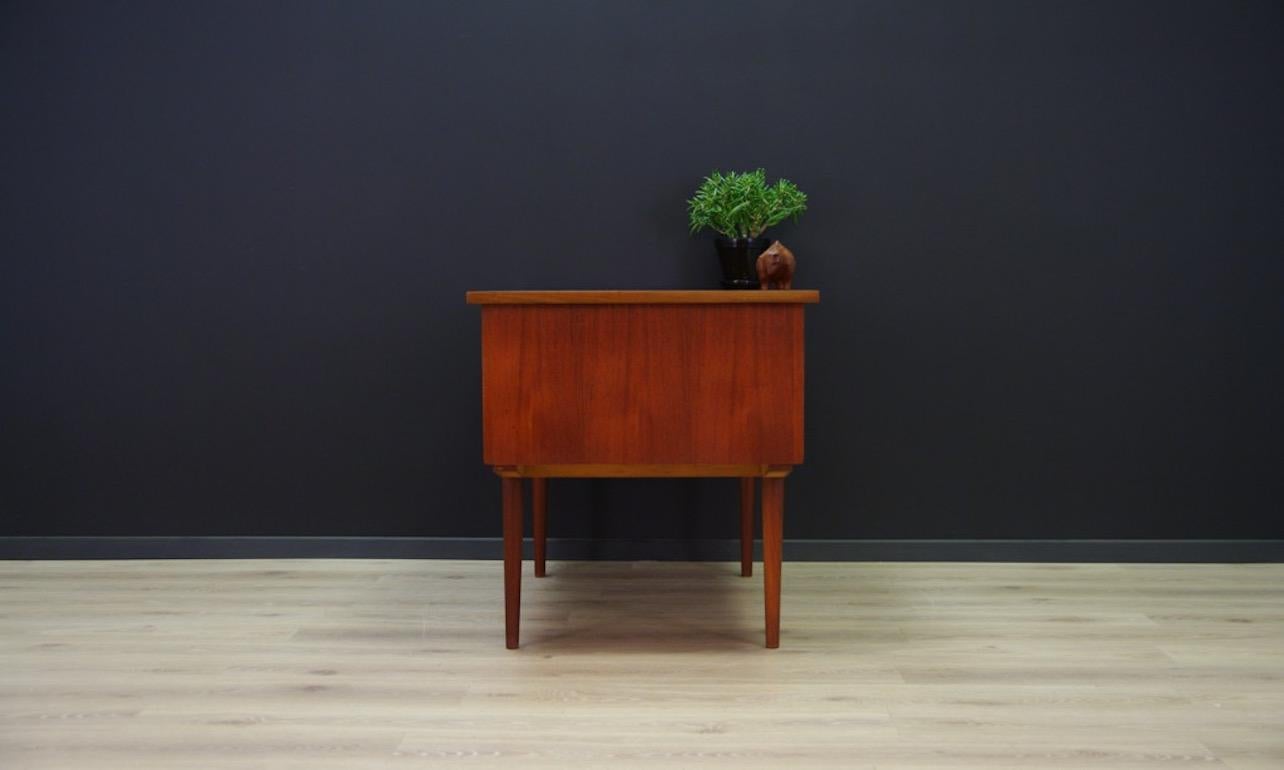 Scandinavian Bronze Design Writing Desk Teak Vintage, 1960s For Sale 7