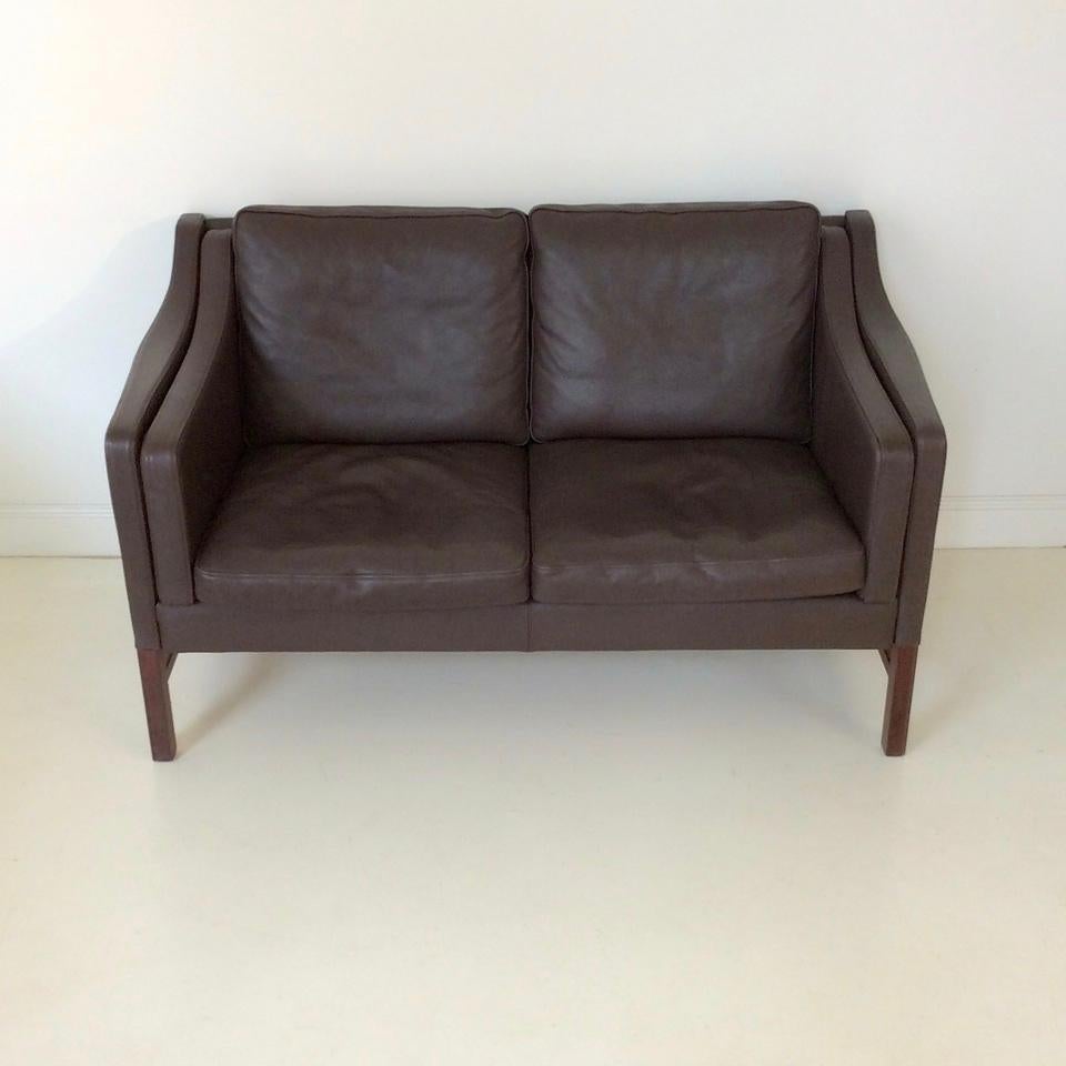 Scandinavian Brown Leather Sofa, circa 1970, Denmark 3