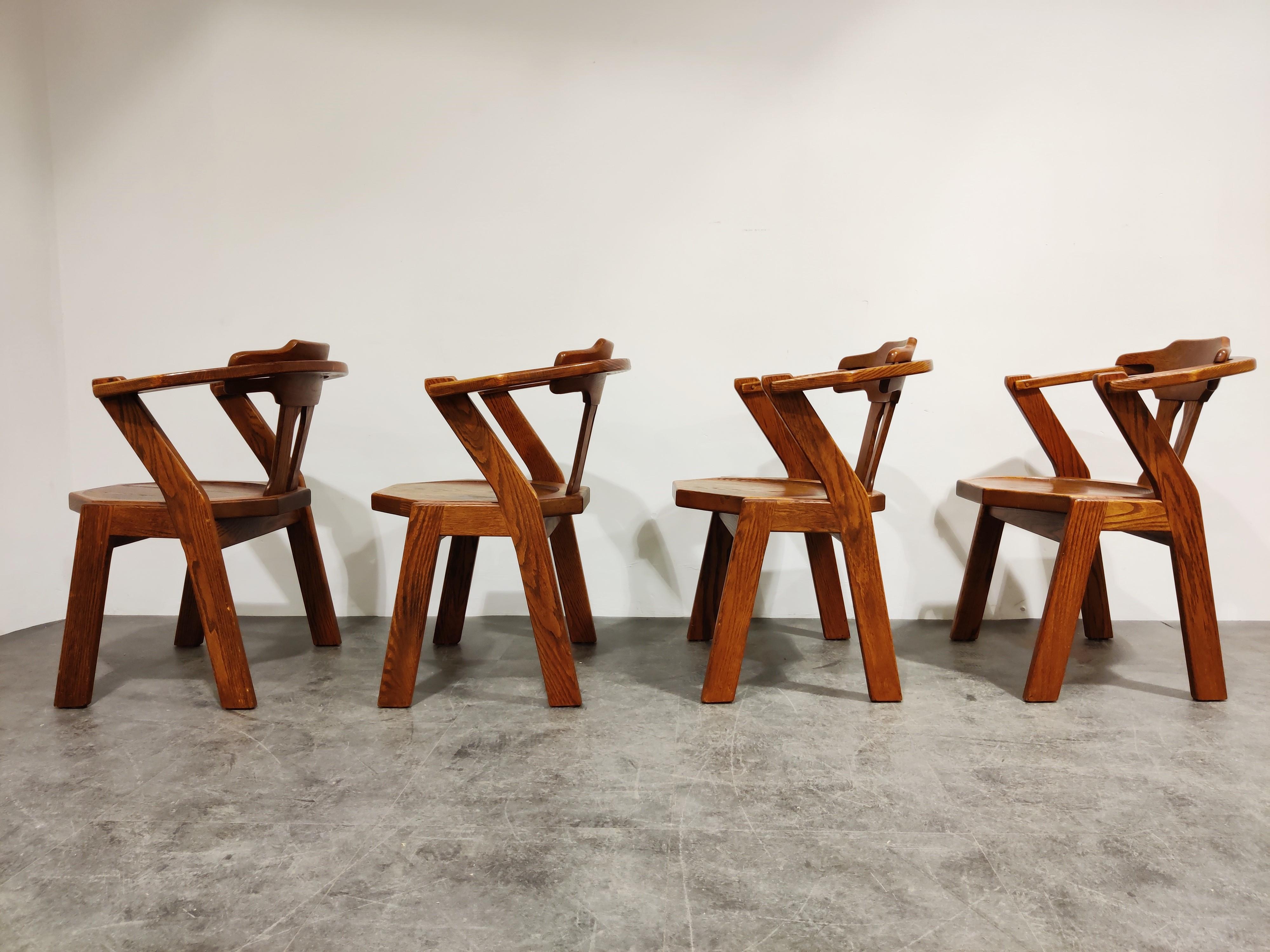 Mid-20th Century Scandinavian Brutalist Dining Chair, Set of 8, 1960s