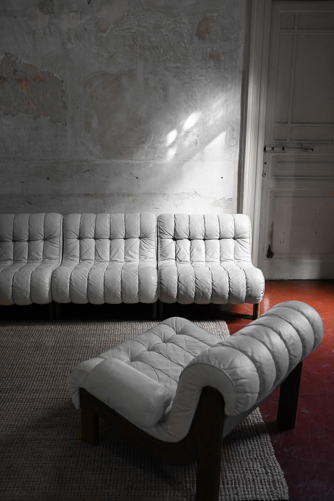 Finnish Scandinavian brutalist modular sofa, 1970s For Sale