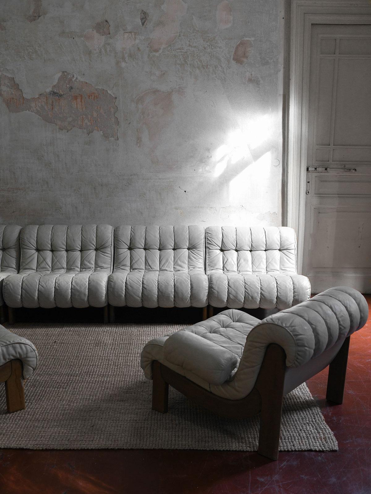 Late 20th Century Scandinavian brutalist modular sofa, 1970s For Sale