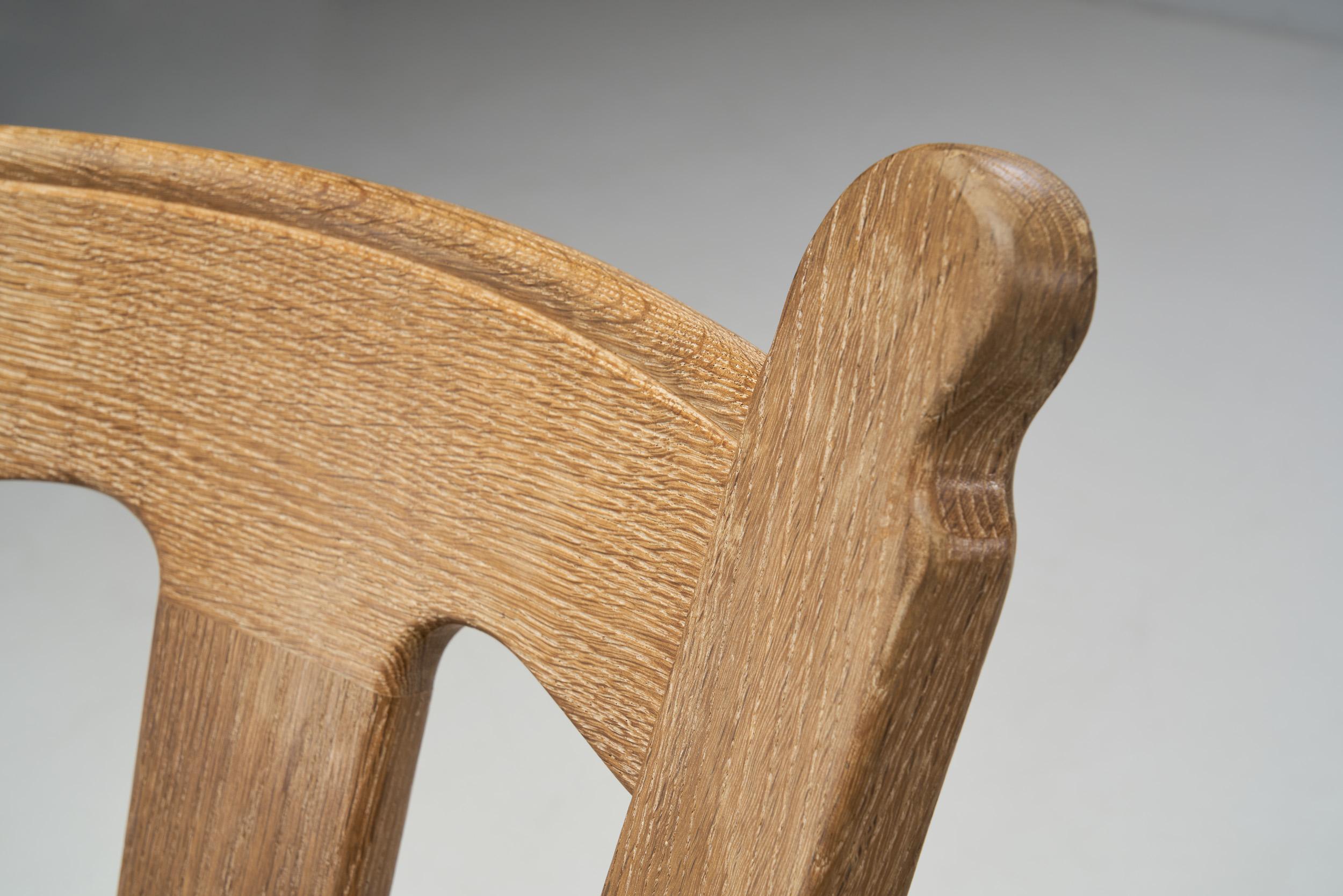 Scandinavian Brutalist Oak rocking Chair, Scandinavia 1970s  For Sale 8