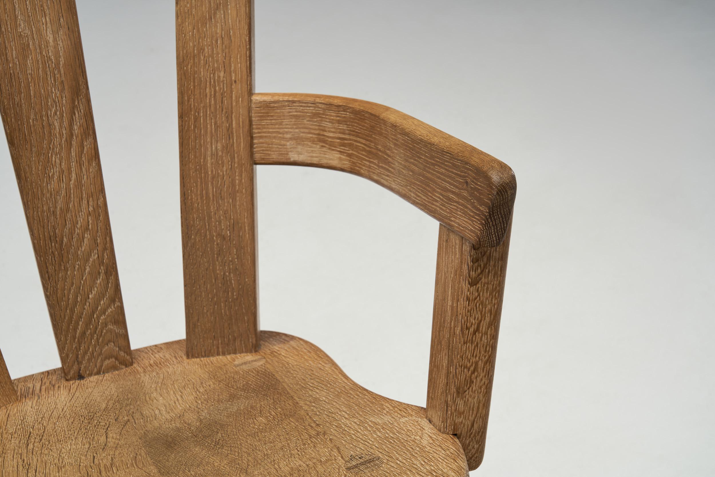 Scandinavian Brutalist Oak rocking Chair, Scandinavia 1970s  For Sale 10