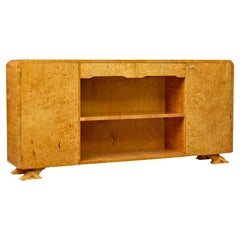 Niedriges offenes Bücherregal aus skandinavischer Ulme im Art-déco-Stil