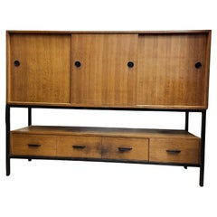 Vintage Scandinavian Cabinet  50 , Bookcase , wood  wrought iron