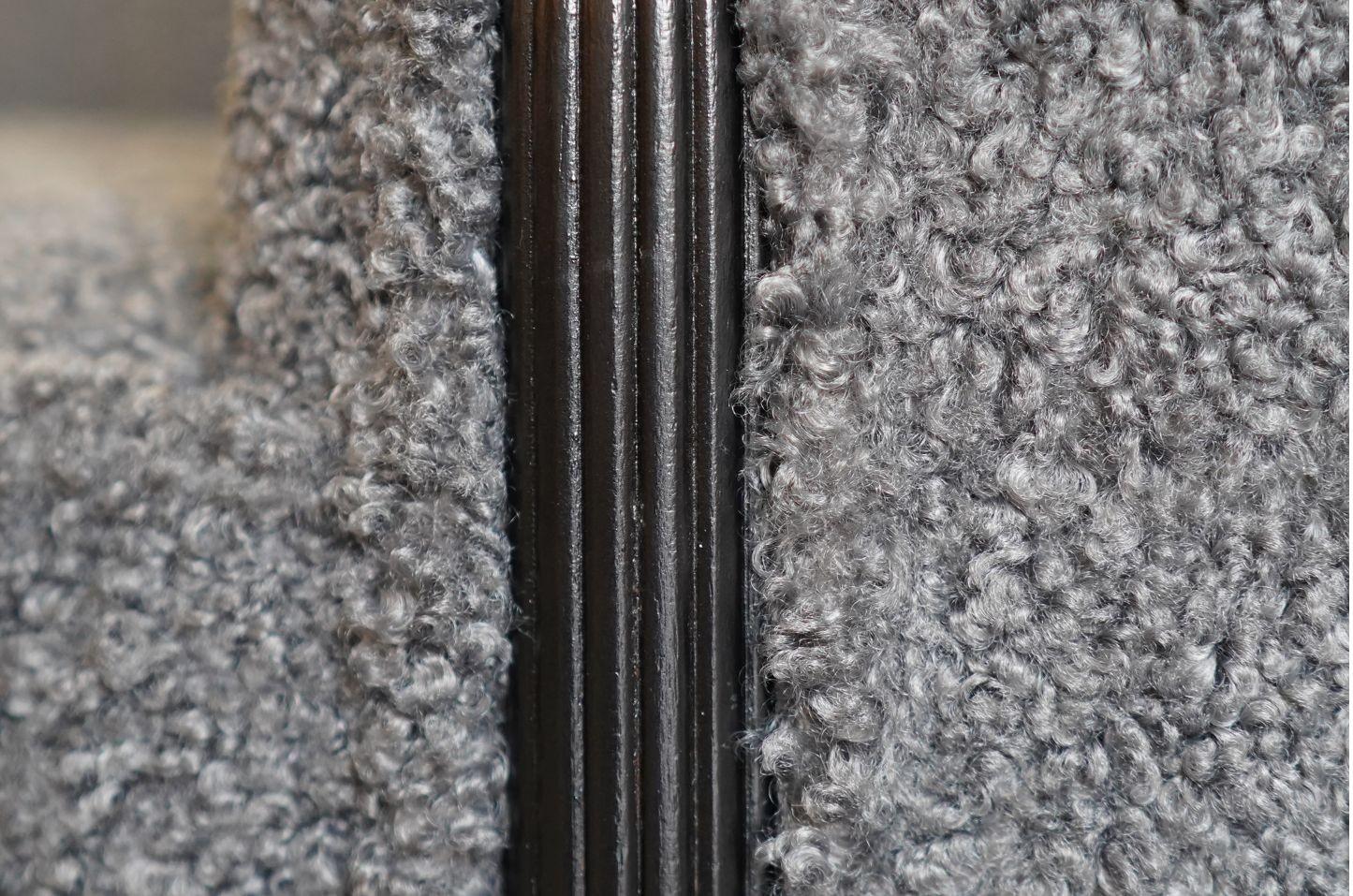 Scandinavian Cabinetmaker Loveseat in Charcoal Bouclé, Sweden, C. 1940s In Excellent Condition For Sale In Westport, CT
