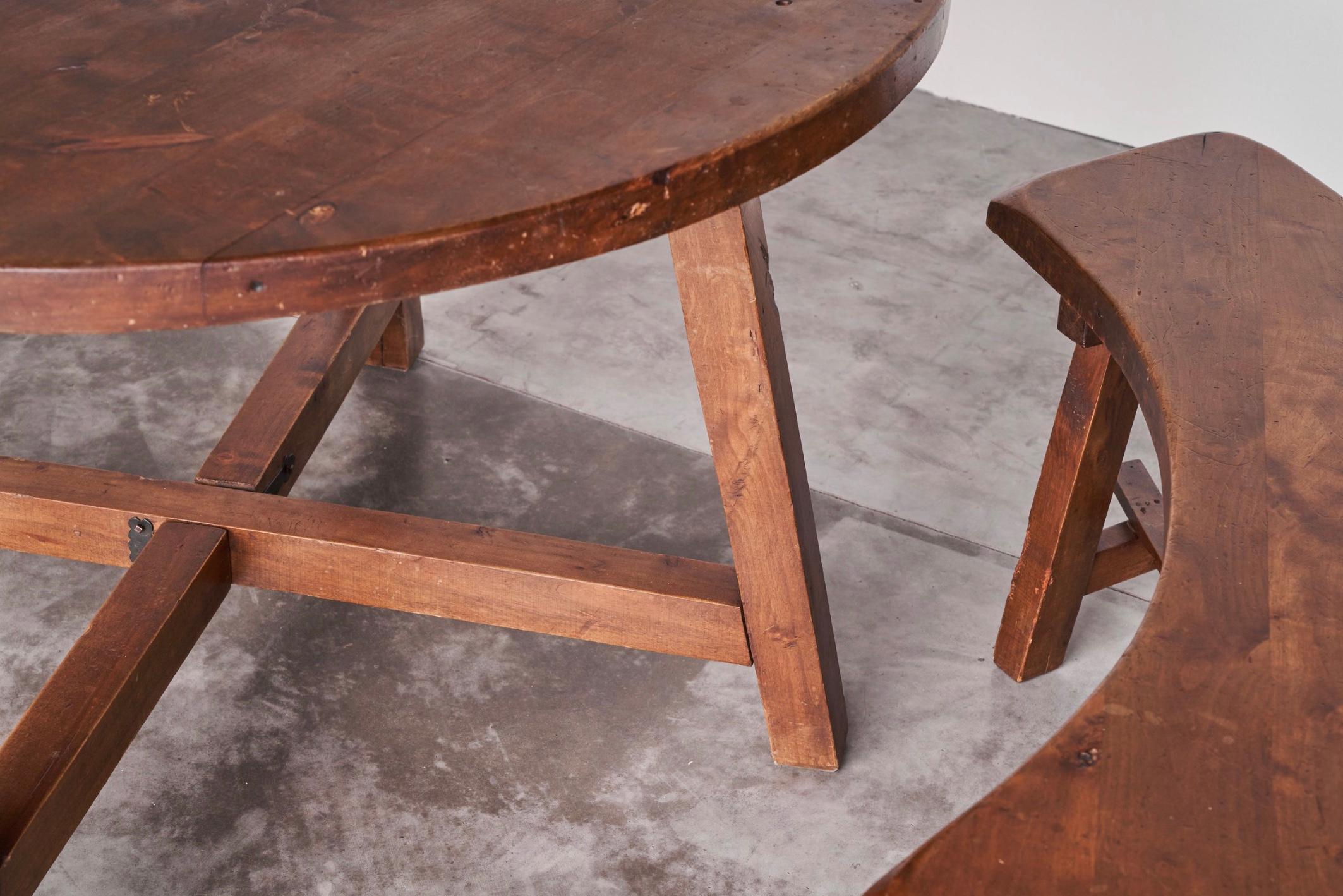 Ensemble rustique d'ébéniste scandinave et de bancs en pin massif des années 1940 en vente 2