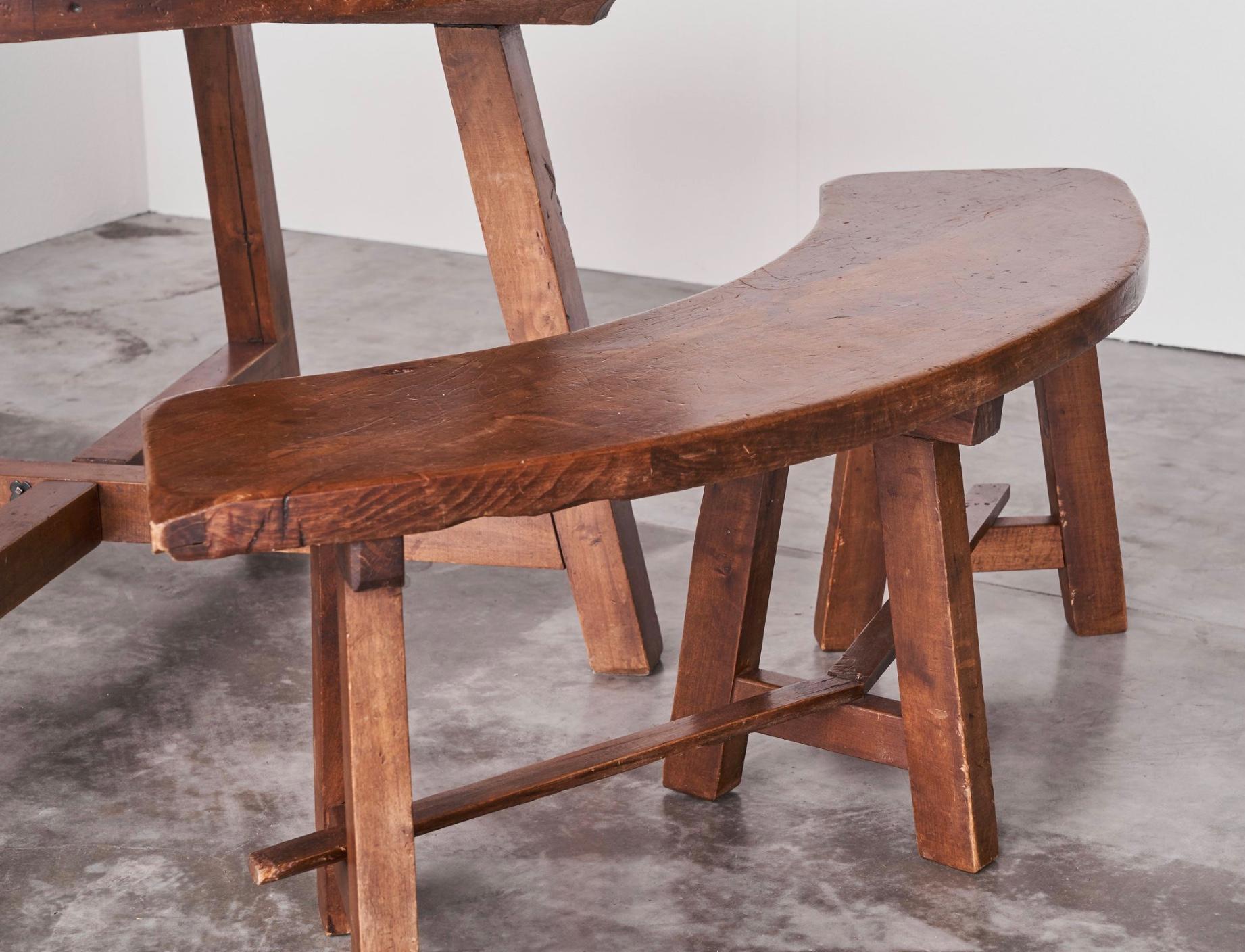 Ensemble rustique d'ébéniste scandinave et de bancs en pin massif des années 1940 en vente 5
