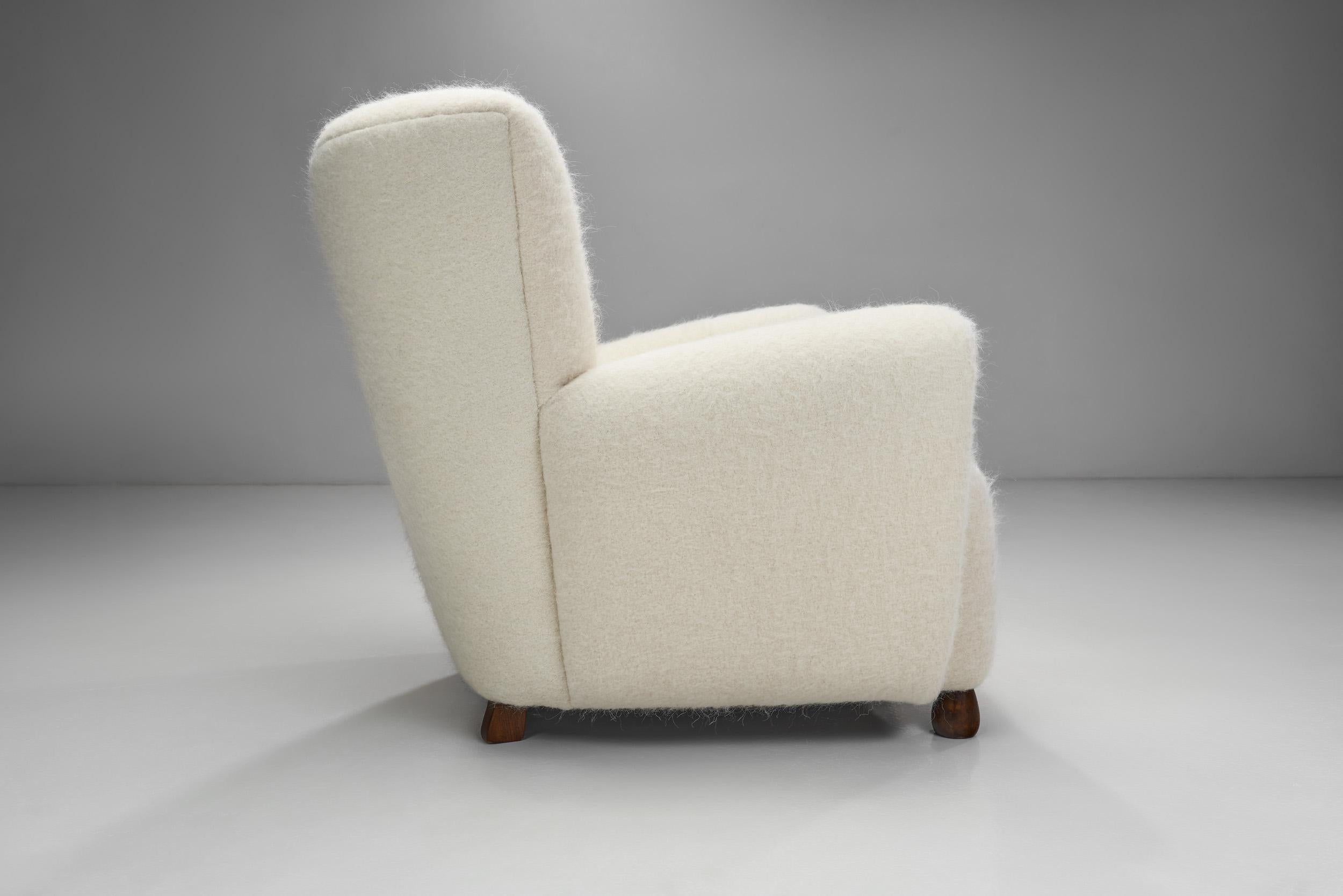 Scandinavian Cabinetmaker Upholstered Armchair, Scandinavia 1940s 2