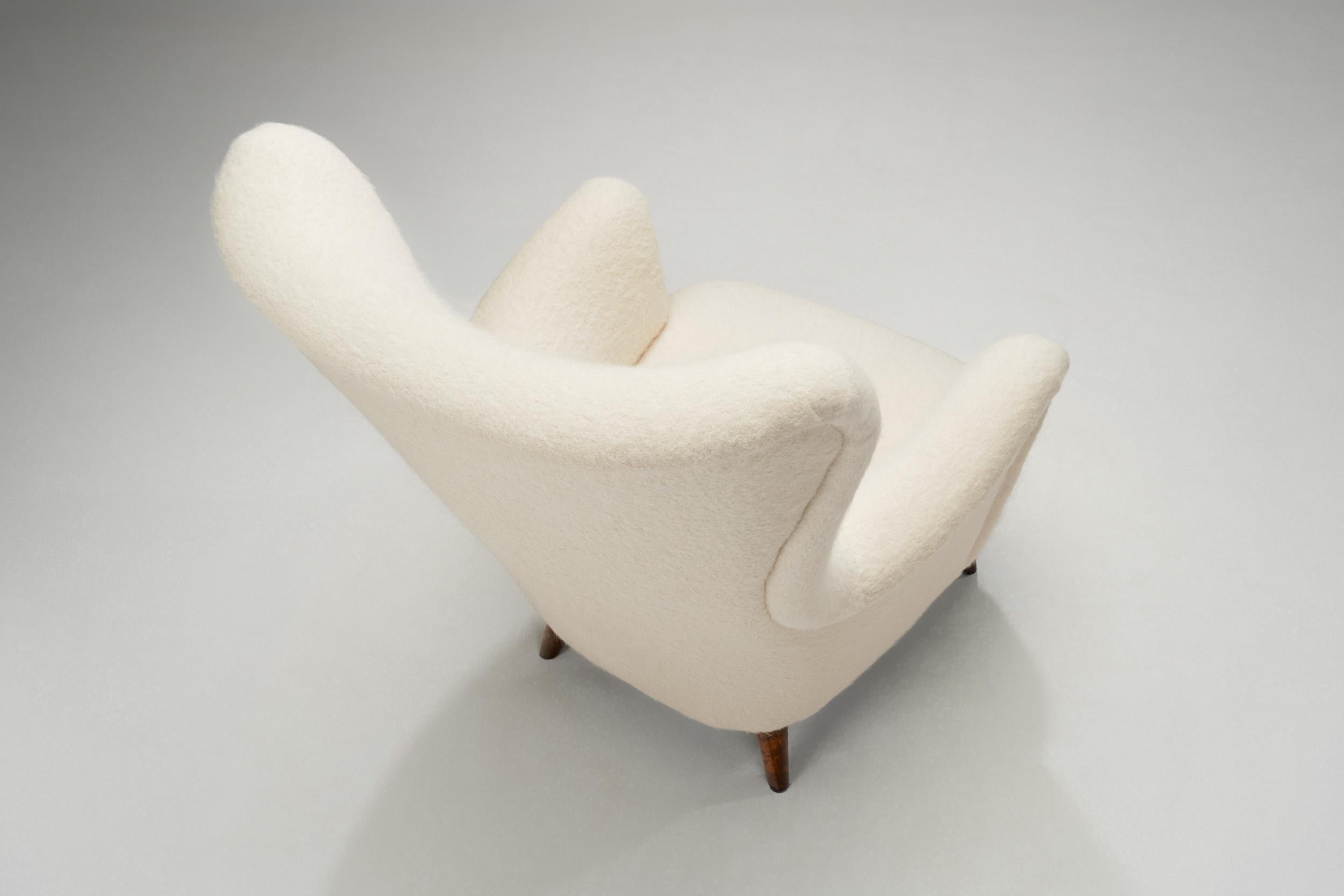 Fabric Scandinavian Cabinetmaker Upholstered Armchair, Scandinavia ca 1950s For Sale