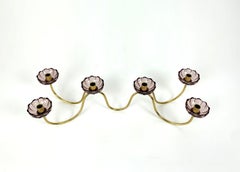 Chandeliers scandinaves en laiton et verre, Gunnar Ander Ystad Metal Suède des années 50-60