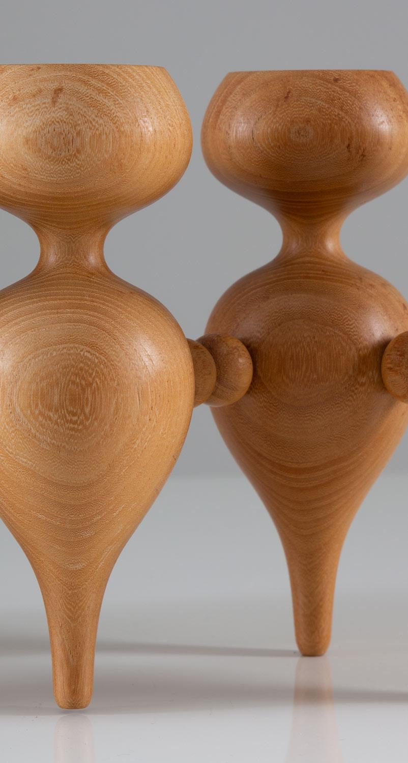 Scandinavian Candelabra in Pine by Erik Höglund In Good Condition In Karlstad, SE