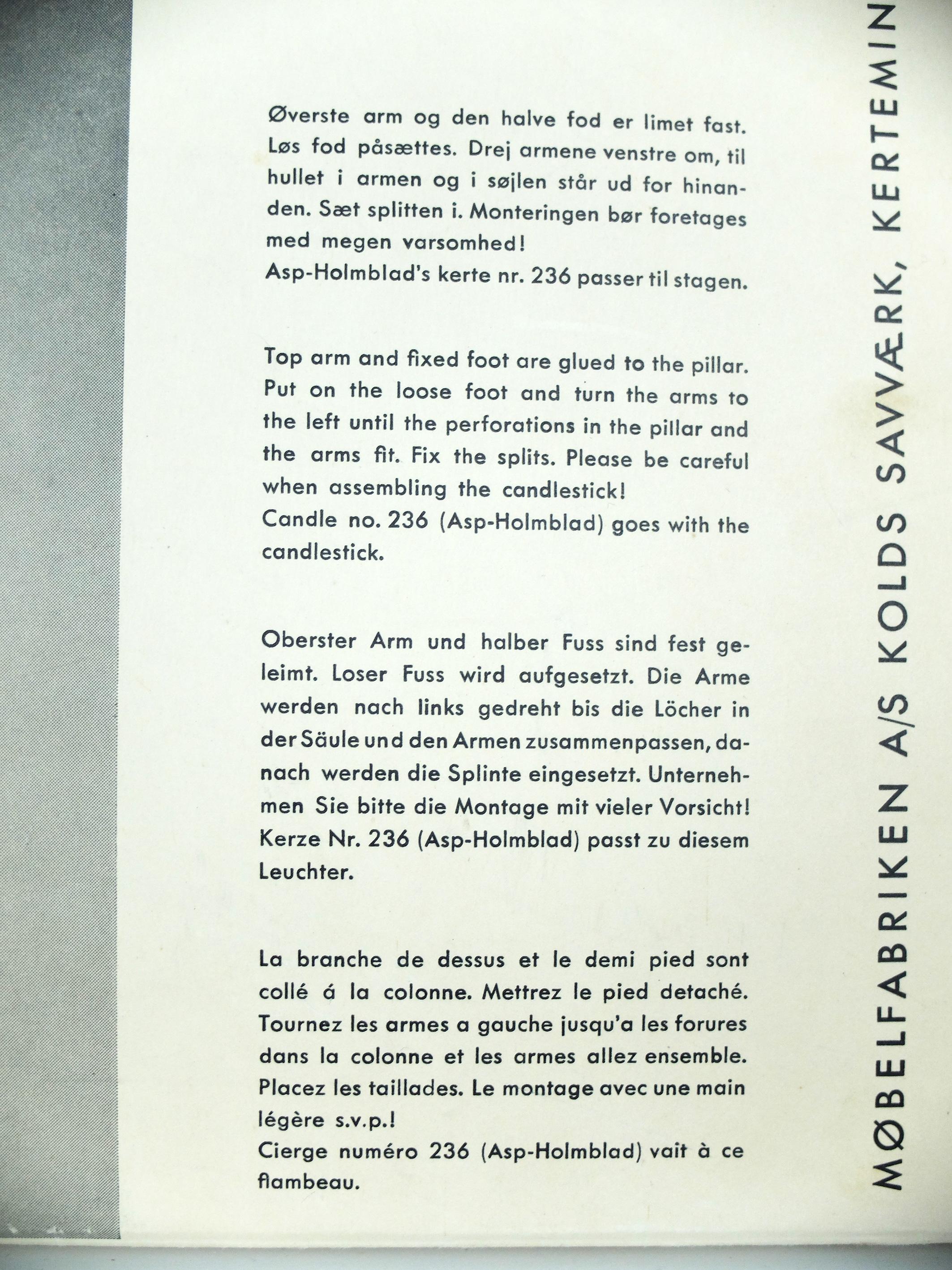 Porte-bougies scandinave de Nanna Ditzel pour Kolds Savvaerk - Emballage original en vente 3