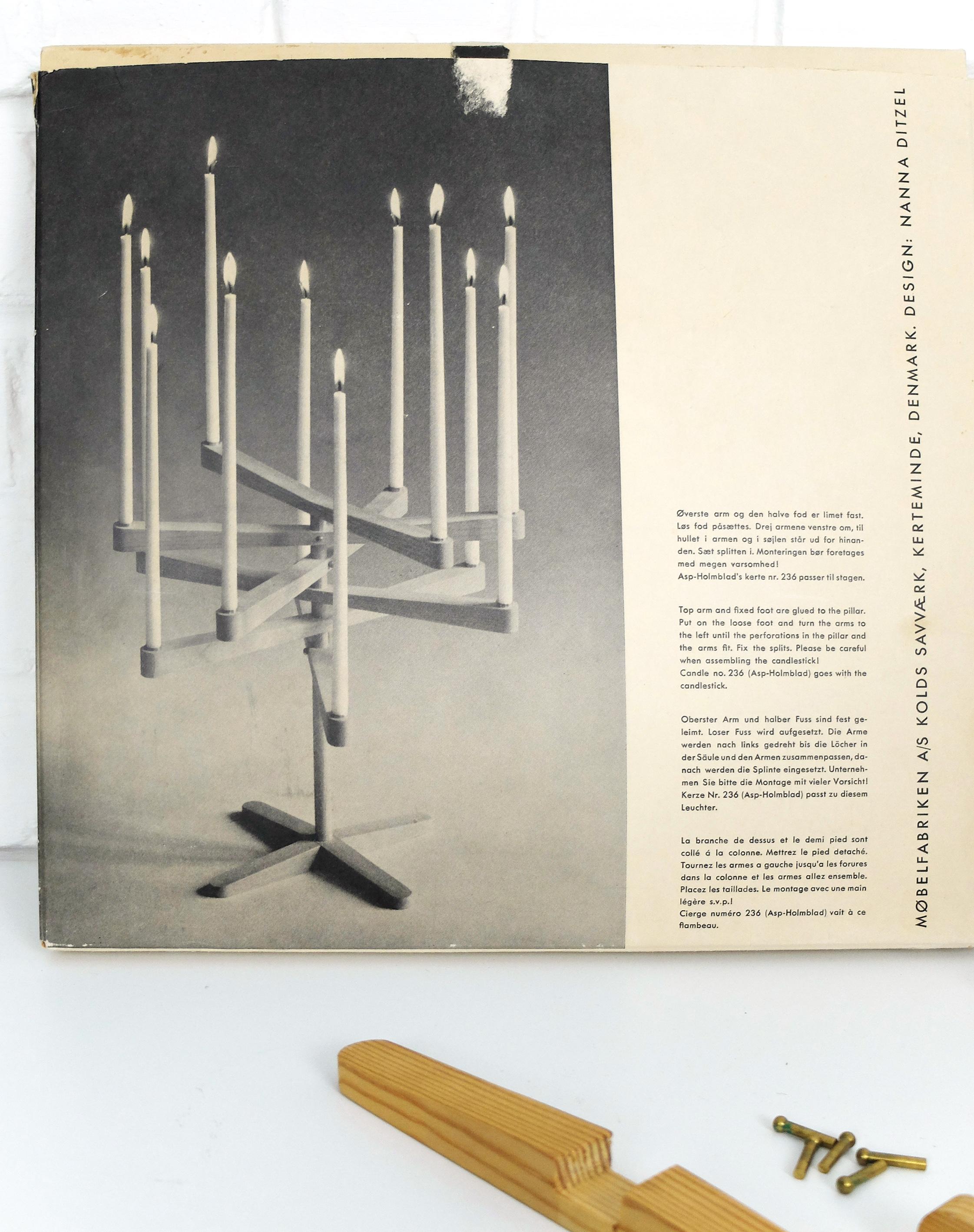Scandinavian Candle Holder by Nanna Ditzel for Kolds Savvaerk original Packaging For Sale 2