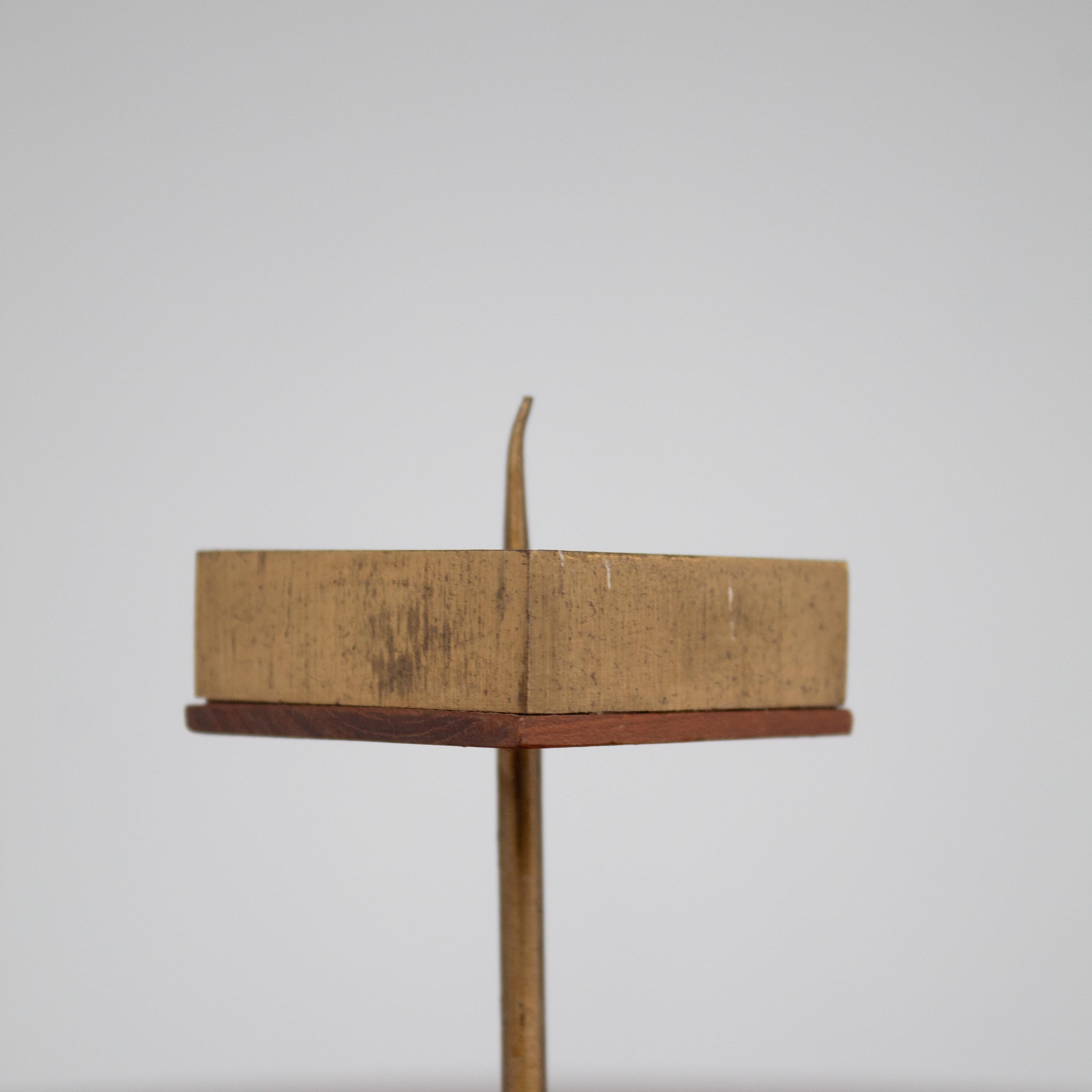 Scandinavian Candle Holders in Teak and Brass, Mid-Century Design In condizioni buone in vendita a Antwerpen, BE