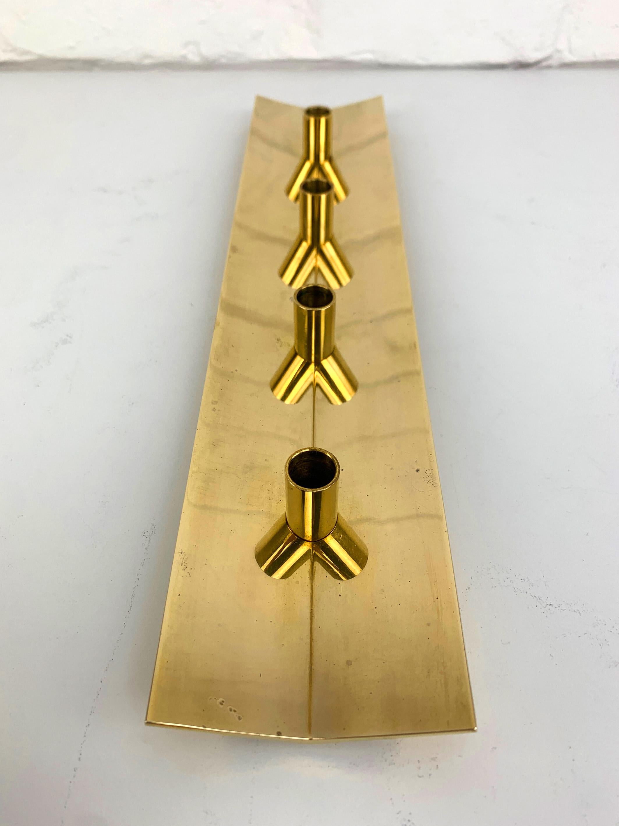 Scandinavian Candleholder N°69 in Brass by Pierre Forsell for Skultuna Sweden For Sale 6
