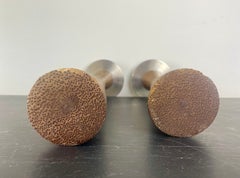 Scandinavian candlesticks in turned teak wood - Denmark or Sweden