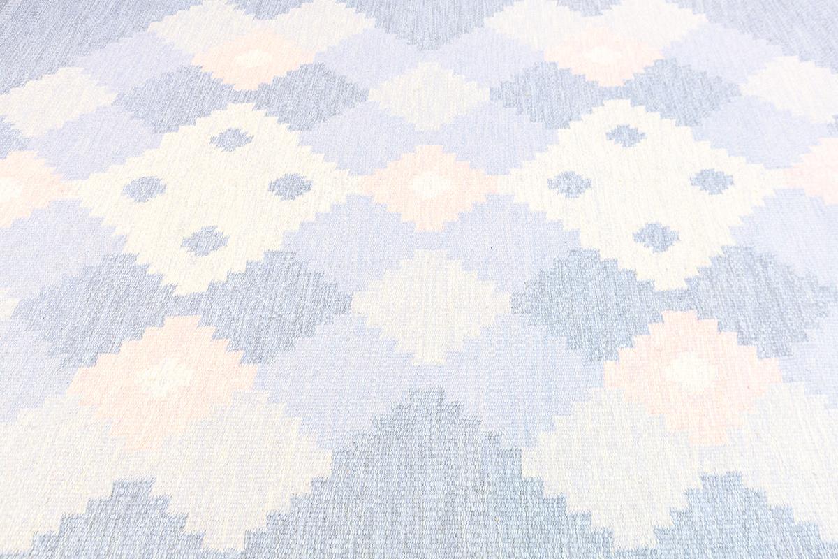 Scandinavian Modern Scandinavian Carpet Rollakan Swedish Abstract Design Soft Color Palette For Sale