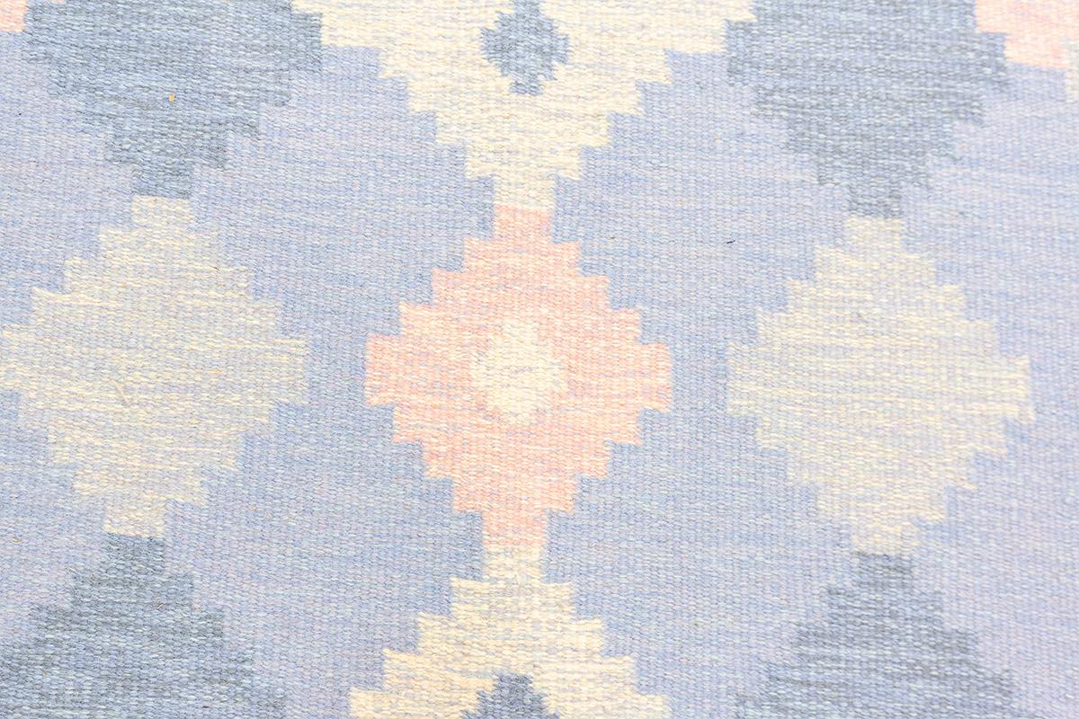 20th Century Scandinavian Carpet Rollakan Swedish Abstract Design Soft Color Palette For Sale