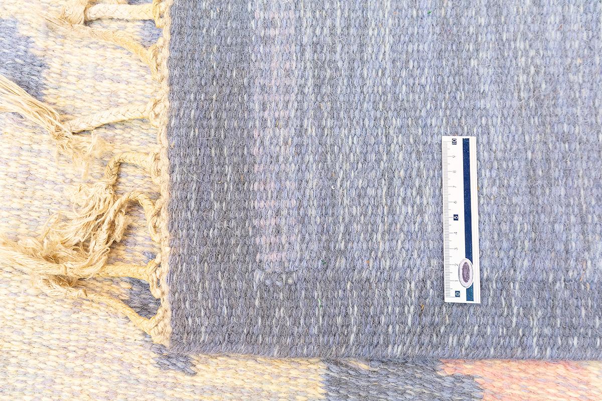 Scandinavian Carpet Rollakan Swedish Abstract Design Soft Color Palette For Sale 1