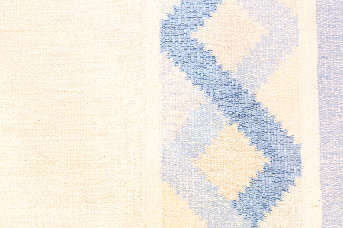 20th Century Scandinavian Carpet Rollakan Swedish Minimalist Design Soft Color Palette For Sale