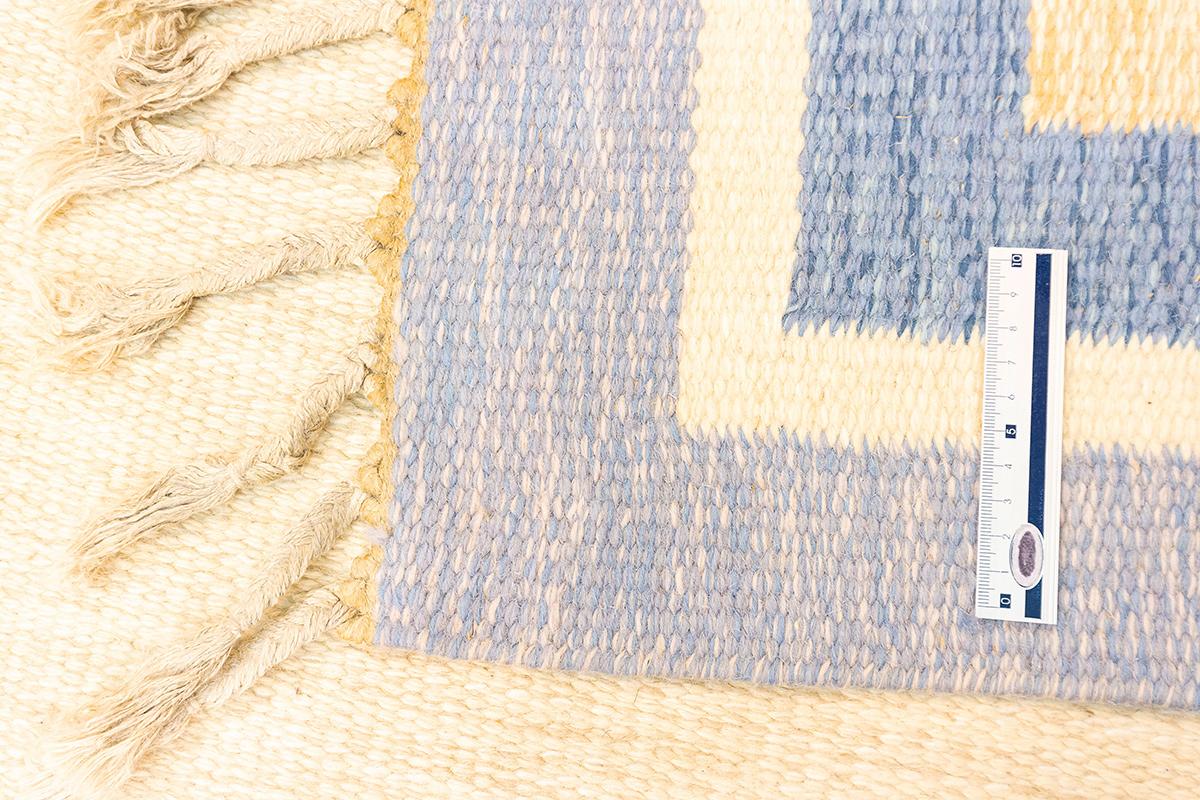 Wool Scandinavian Carpet Rollakan Swedish Minimalist Design Soft Color Palette For Sale